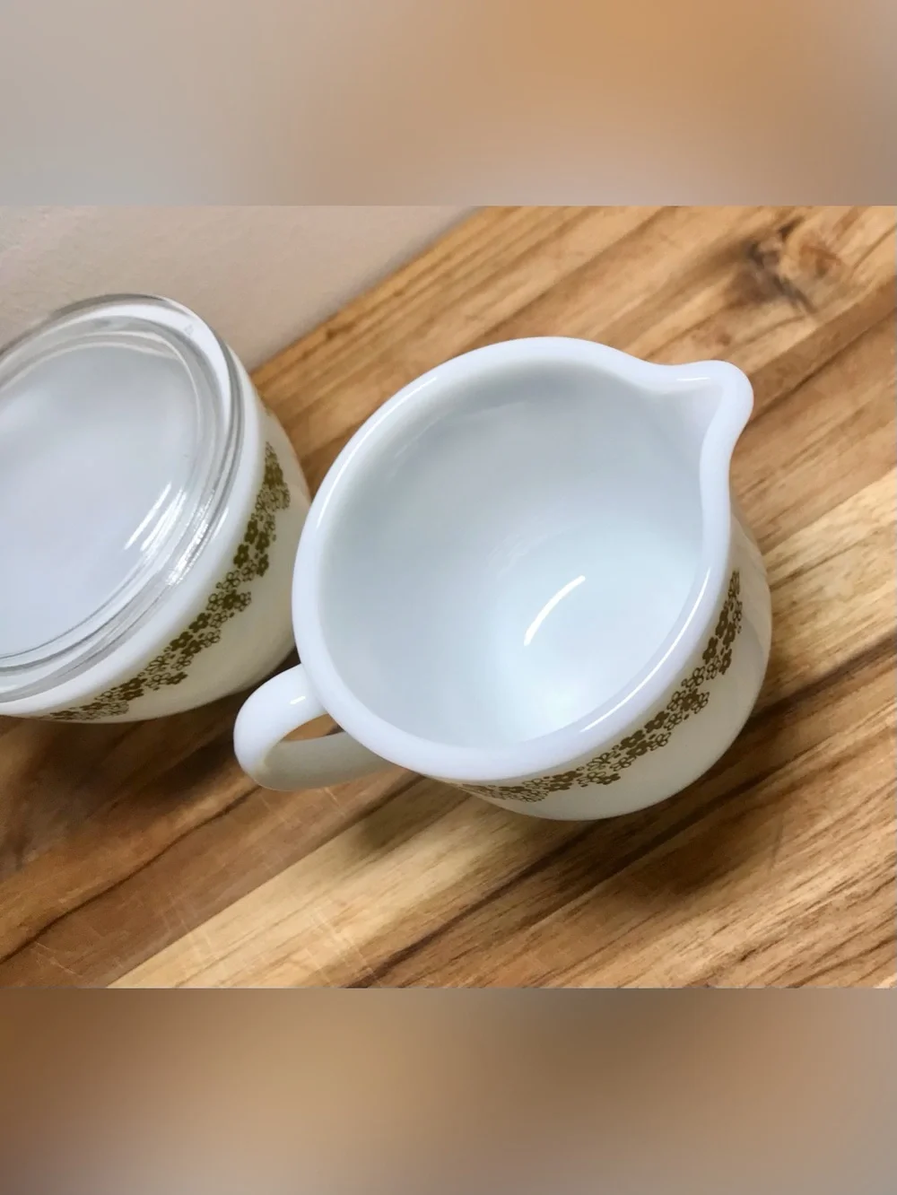 Vintage Corelle CORNINGWARE Pyrex Daisy Prnt Butter Dish Lids Cream Sugar Bowl - Picture 12 of 16
